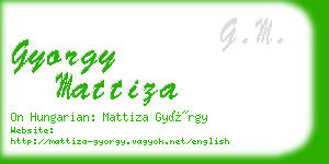 gyorgy mattiza business card